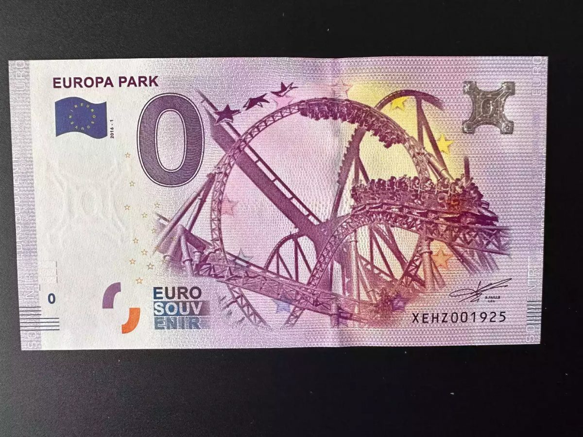 Billet touristique Souvenir Souvenirschein Allemagne Europa Park 2016-1 Banknote
