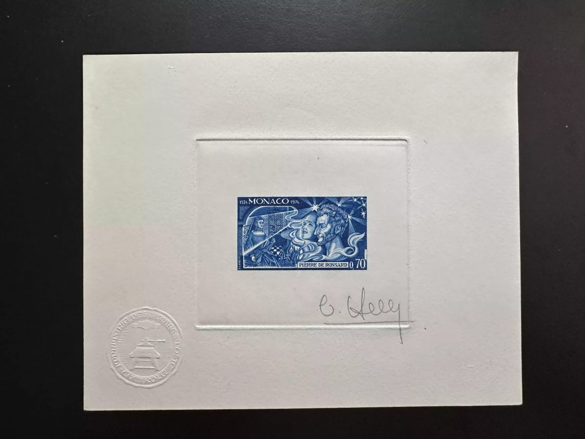 Monaco 1974 YT 964 Epreuve d'artiste Proof Pierre de Ronsard écrivain