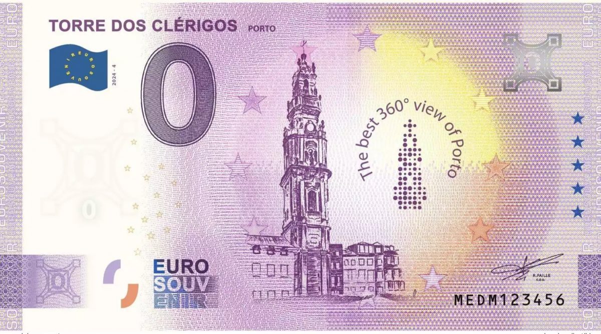 Billet touristique Souvenir 2026 Portugal Torre dos Clérigos