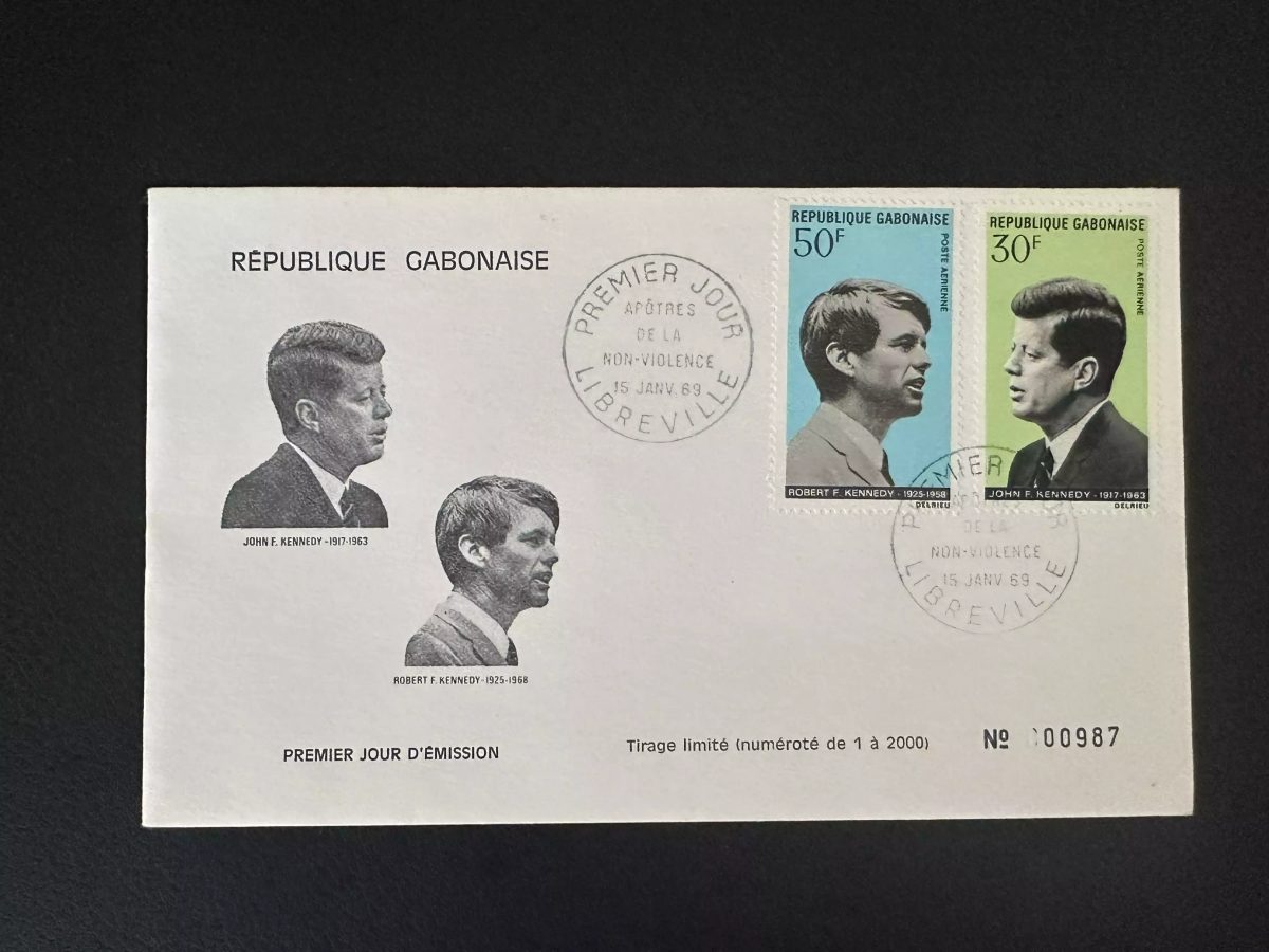 Gabon 1969 YT PA 81-82 FDC Kennedy JFK Robert John Apotres Non-violence Apostles