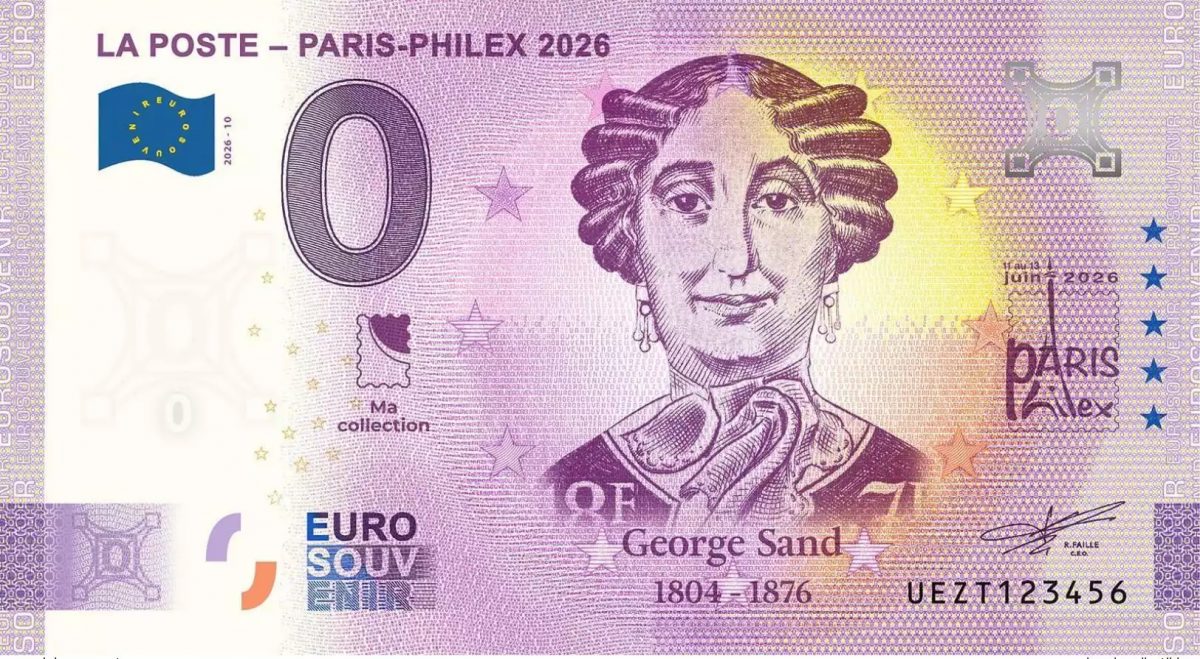 Billet touristique Souvenir 2026 France La Poste - Paris-Philex 2026 George Sand