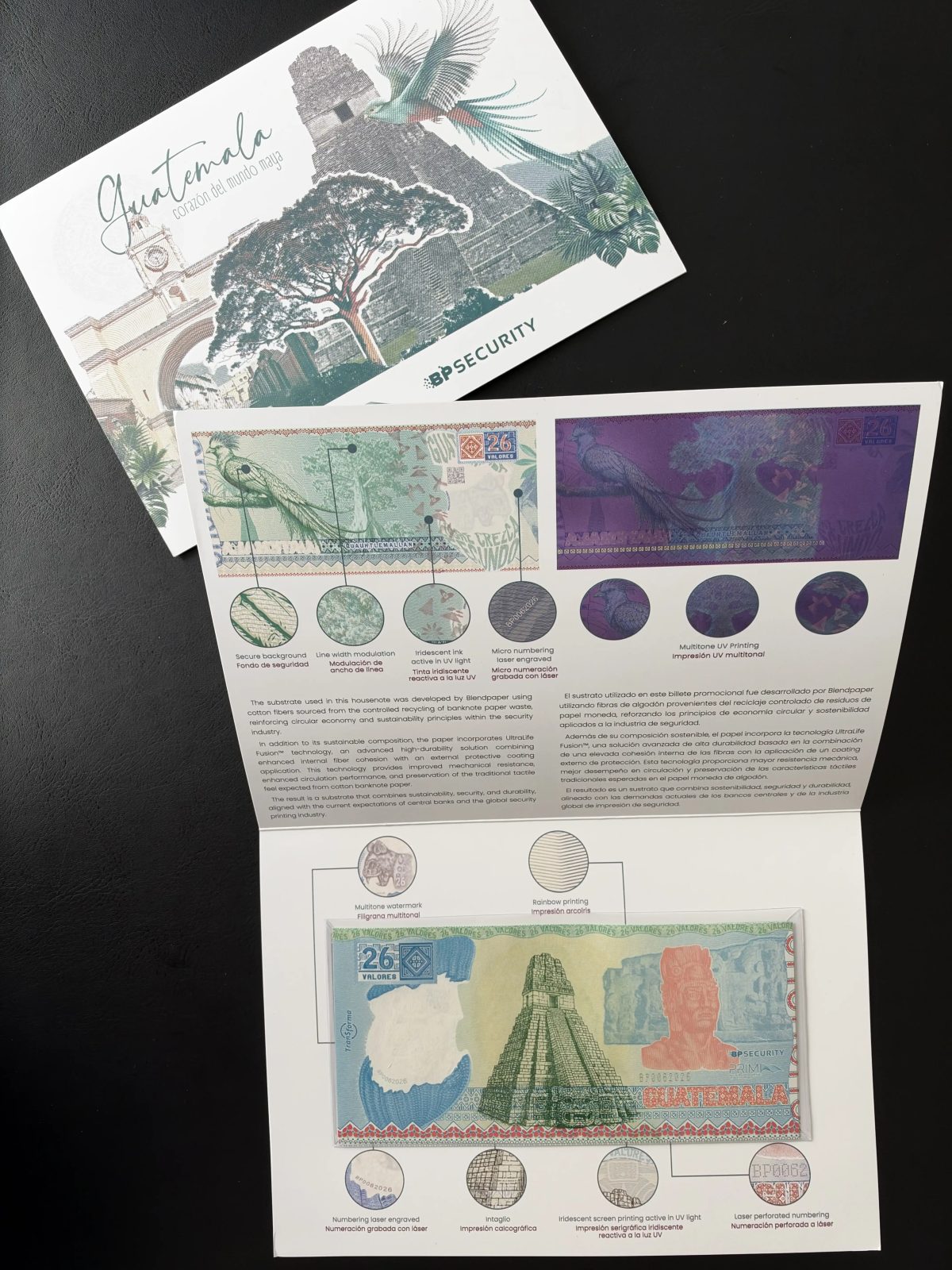 CDMB-? Guatemala 2026 Housenote BP Security billet test folder Tikal Quetzal
