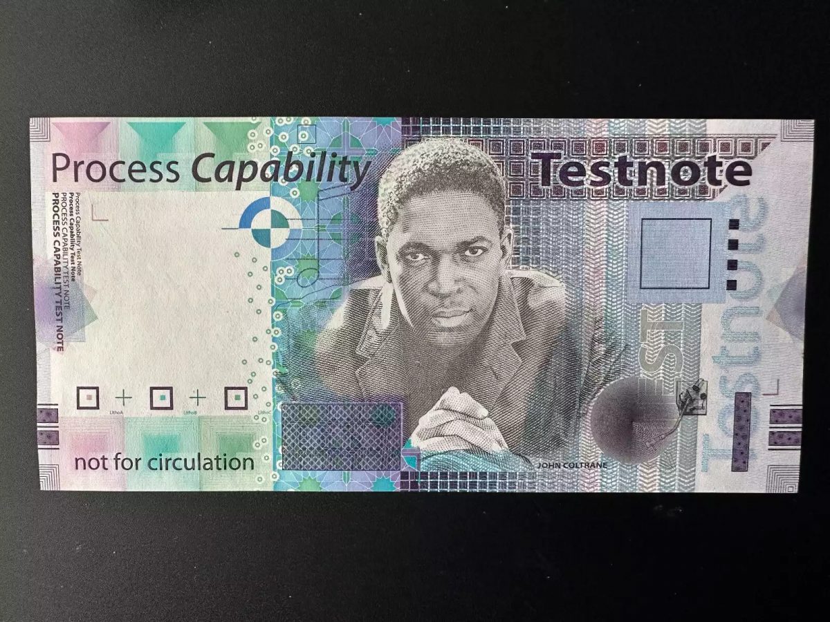 TDLR-625 Test Note De La Rue John Coltrane Process Capability