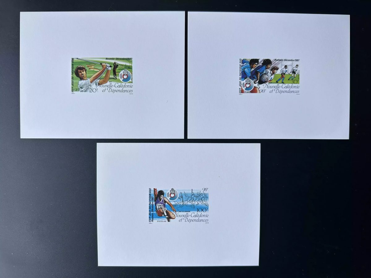 New Caledonia 1987 YT 546-548 luxury event Sport Rugby Football Golf