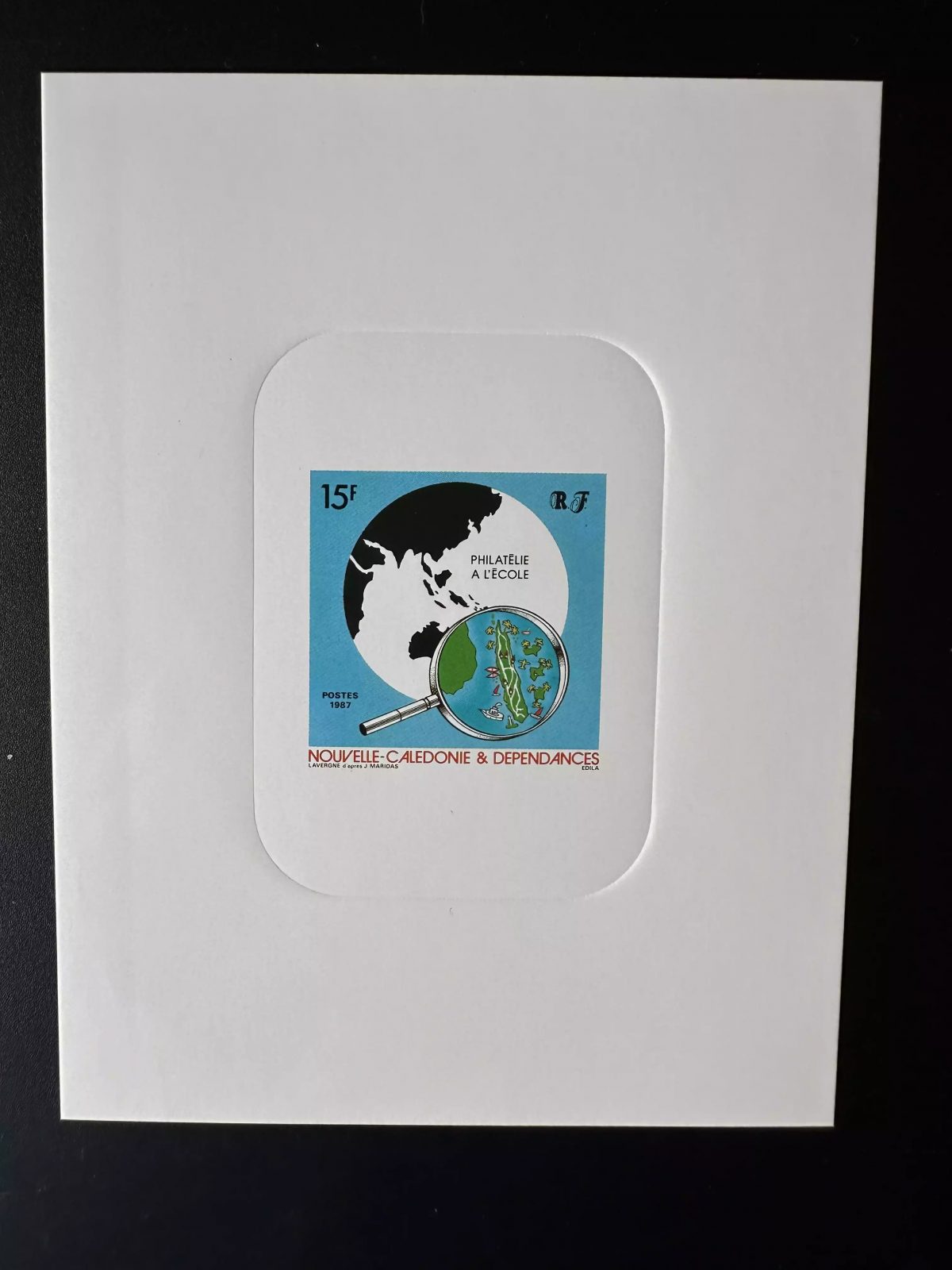 New Caledonia 1987 YT 545 luxury proof Philately school Map Globe Earth