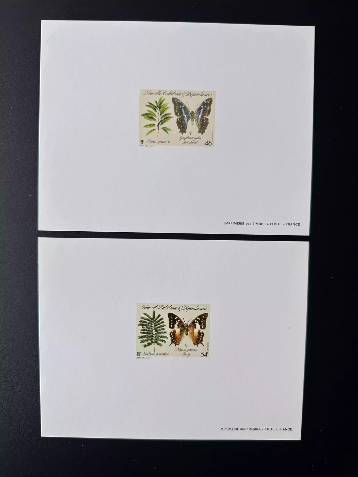 New Caledonia 1987 YT 533-534 luxury proof Butterfly Fauna Flora Fern