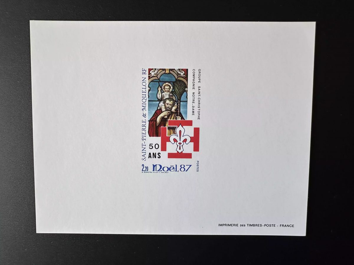 Frankreich 1987 YT 483 Luxusprobe Weihnachten Hl. Christoph Religion Pfadfinder