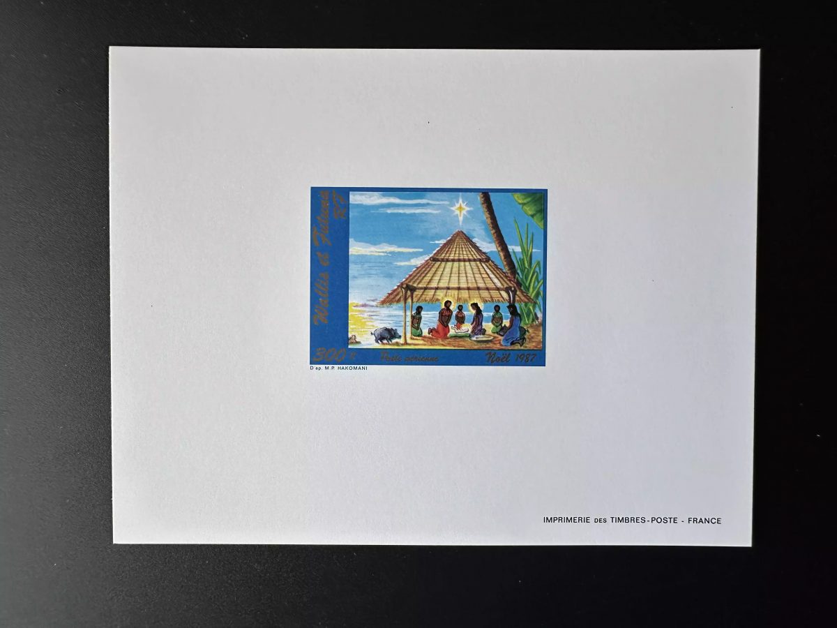 Wallis Futuna 1987 YT PA 159 épreuve de luxe Noël Nativité Crèche Tropique