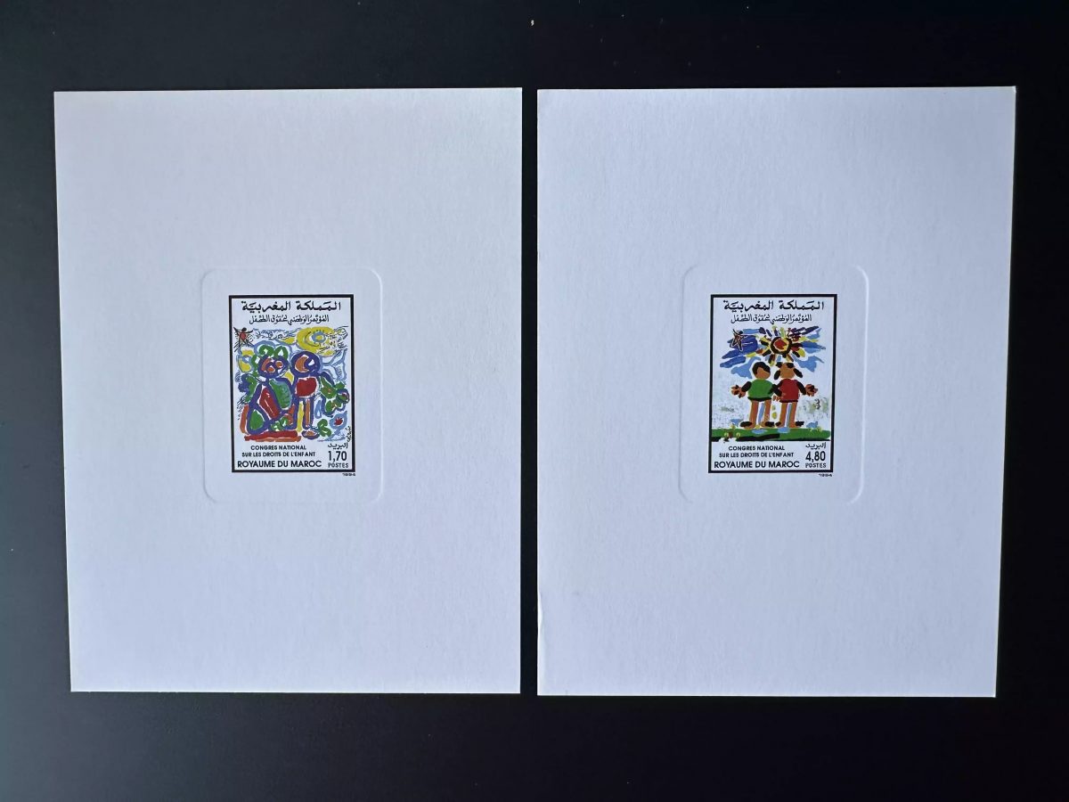 Maroc 1994 Mi. 1247 - 1248 épreuve de luxe Congrès droits enfant dessin art