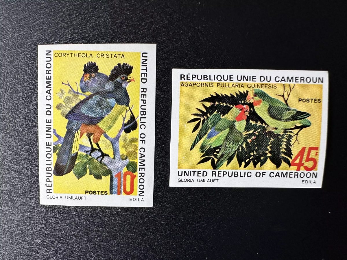 Cameroun 1972 Mi. 715-716 ND Oiseaux Corytheola Cristata Agapornis Pullaria