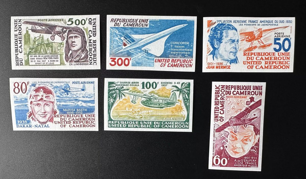Cameroon 1977 Mi. 843-848 IMPERF Aviation Concorde Airplane Pioneer Airmail