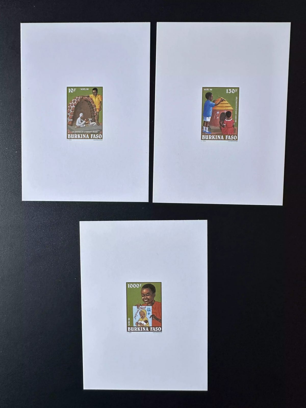 Burkina Faso 1992 Mi. 1277 - 1279 épreuve de luxe Noël enfants art dessin