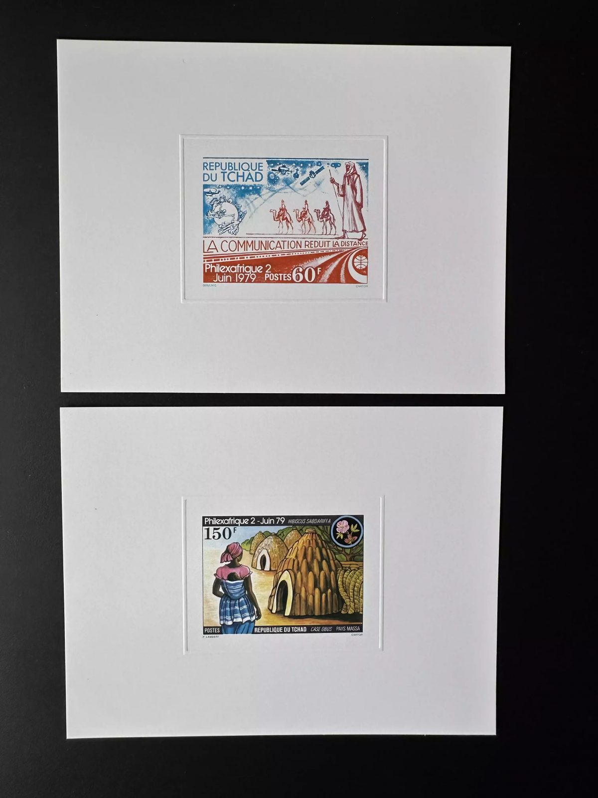Tchad 1979 Mi. 847 - 848 épreuve de luxe Philexafrique Communication Chameau