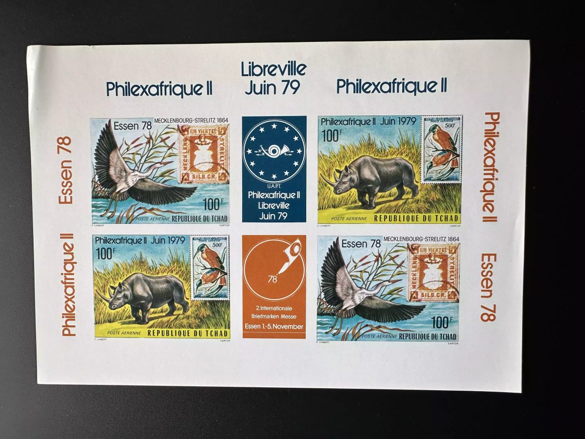 Tschad 1978 Mi. Bl. 829-830 ungez. ND Nashorn Vögel Philexafrique Libreville