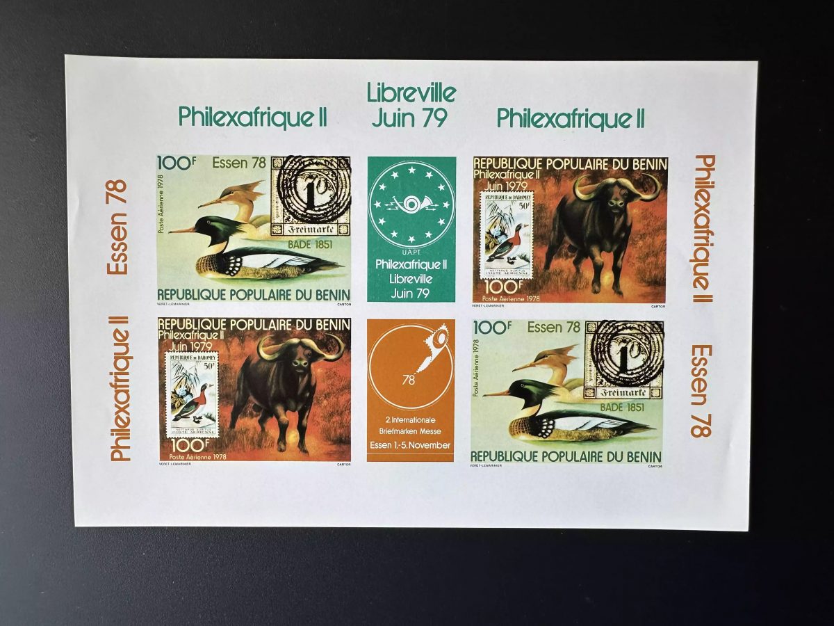 Bénin 1978 Mi. Bl. 166 - 167 ND gommé Philexafrique Libreville Faune Oiseaux