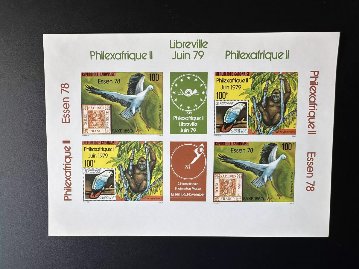 Gabon 1978 Mi. Bl. 682 - 683 gommé ND Philexafrique Libreville Essen Oiseau
