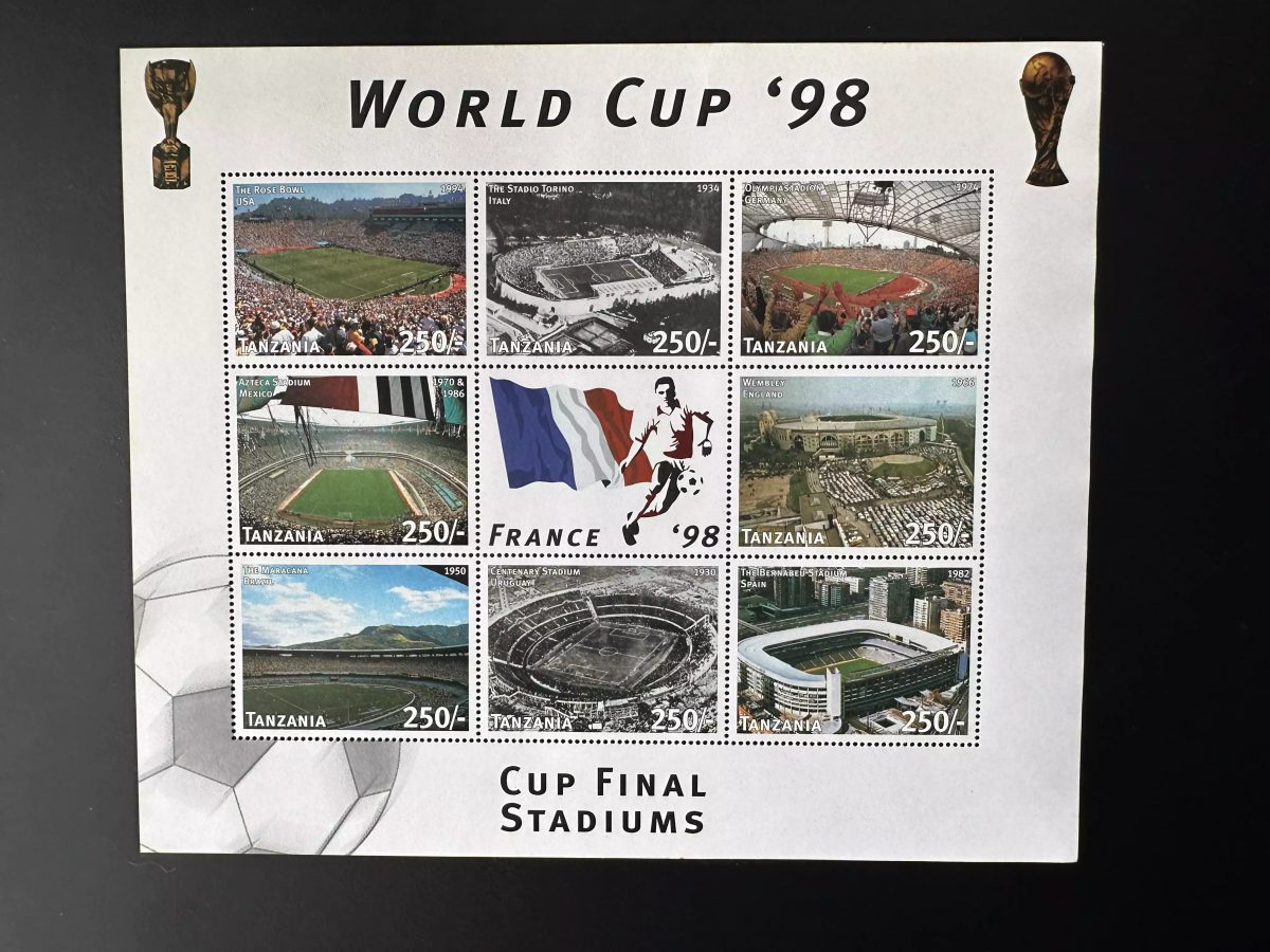 Tanzanie 1997 Mi. Bl. 2720 - 2727 Coupe du Monde Football France 98 Stades