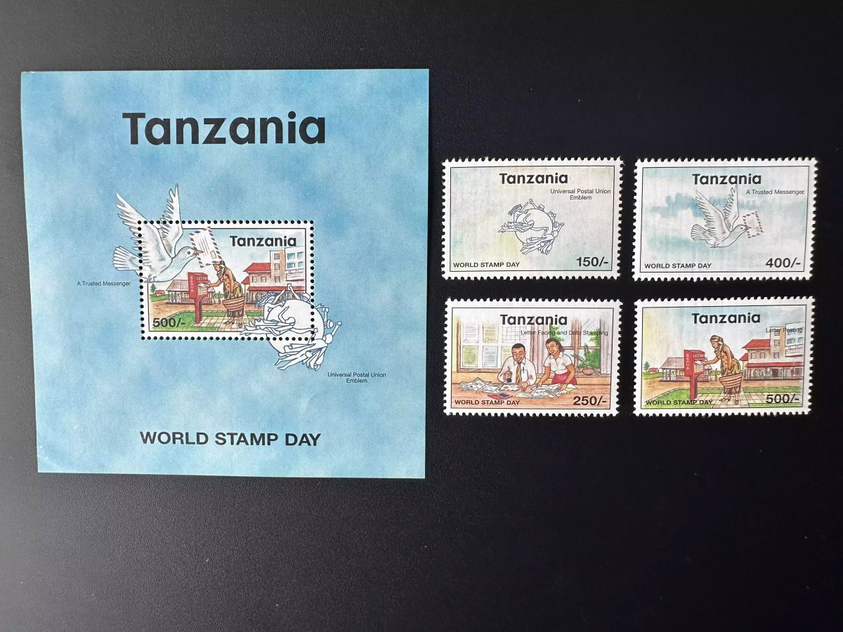Tanzanie 1998 Mi. 3069 - 3072 Bl. 412 Journée Mondiale du Timbre Poste