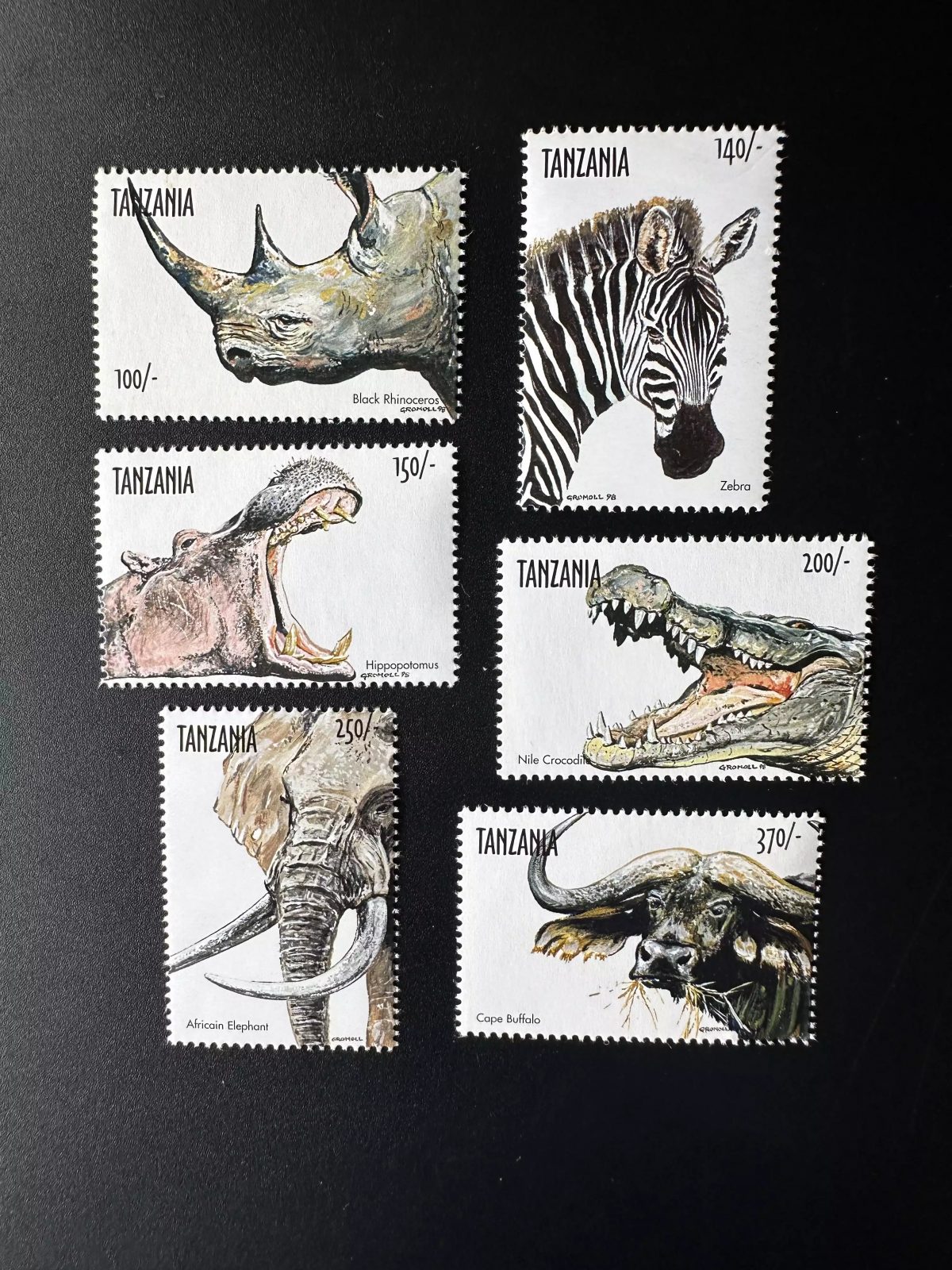 Tansania 1999 Mi. 3258-3263 Afrikanische Fauna Nashorn Zebra
