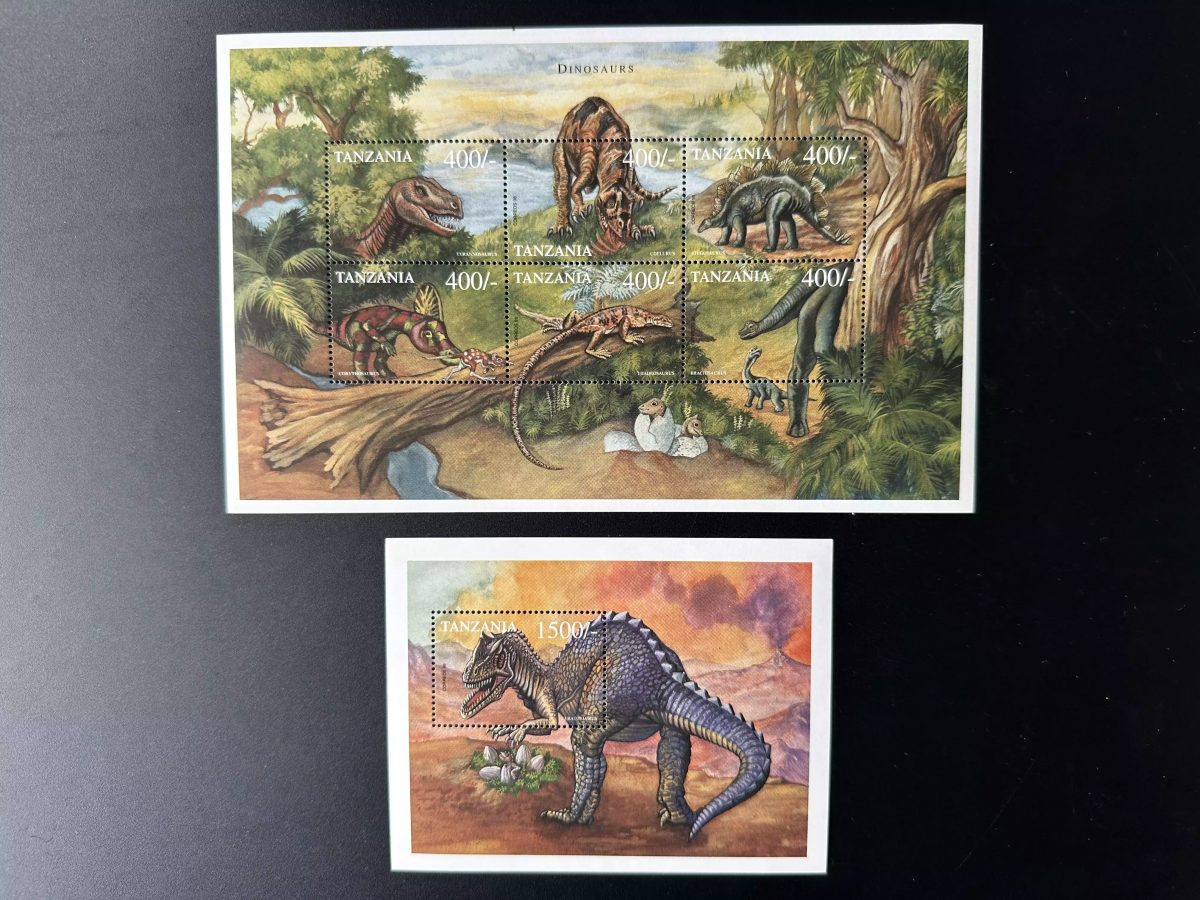 Tanzania 1999 Mi. 3418 - 3423 Bl. 457 Prehistoric Dinosaurs Fossils Animals