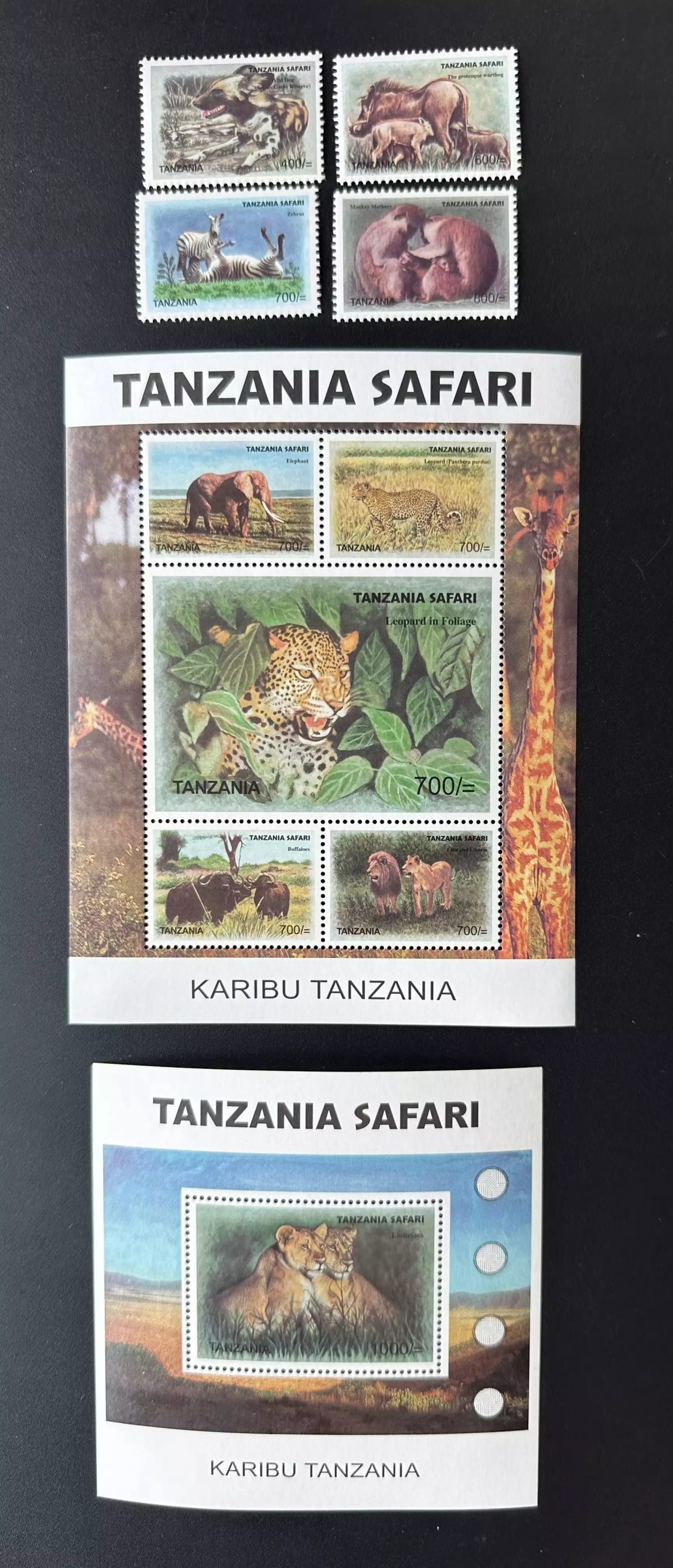 Tanzanie 2007 Mi. 4448 - 4456 Bl. 602 Safari Animaux Sauvages Éléphant Léopard