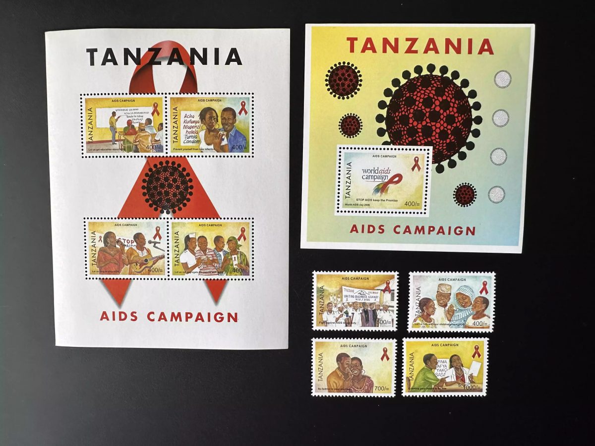 Tanzanie 2007 Mi. 4488-4491 Bl. 607-608 AIDS SIDA Ruban rouge Médical Santé