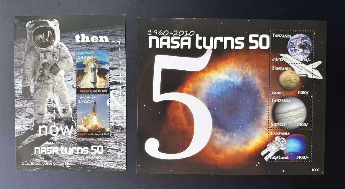 Tanzanie 2010 Mi. Bl. 632 NASA 50 ans Apollo 11 Atlantis Terre Mars Jupiter