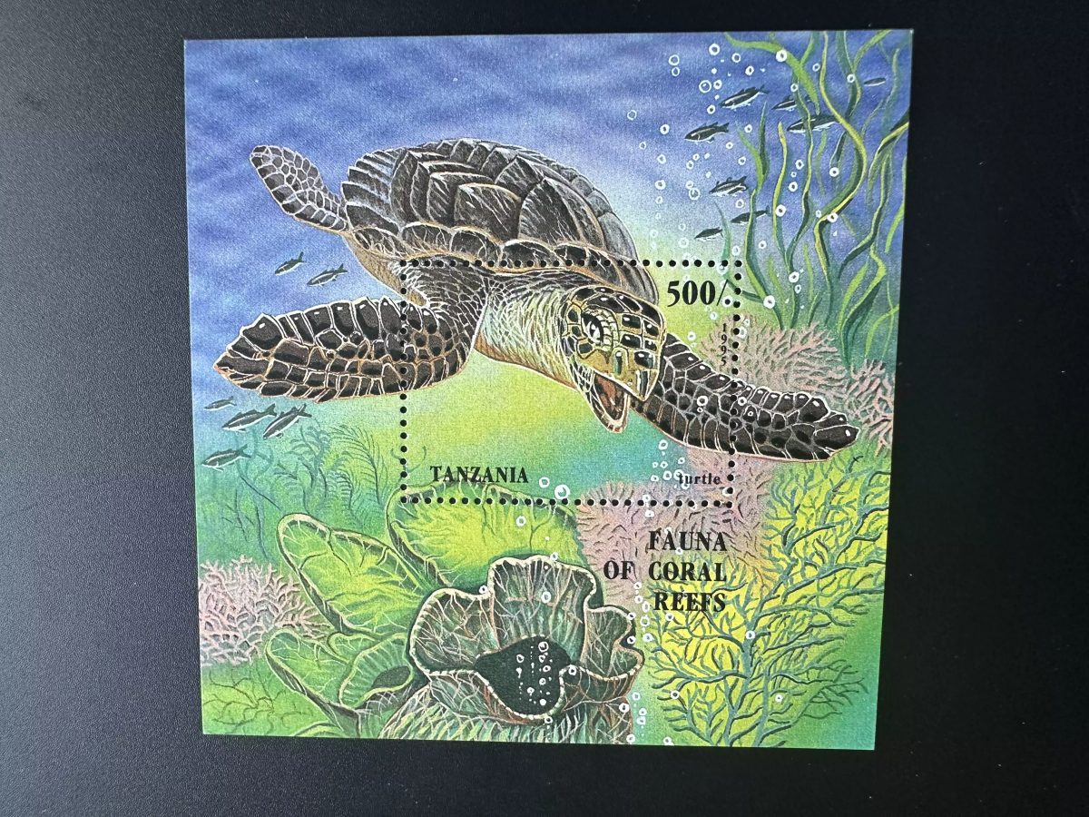 Tansania 1995 Mi. Bl. 280 Meerestiere Schildkröte Koralle Riff Fisch