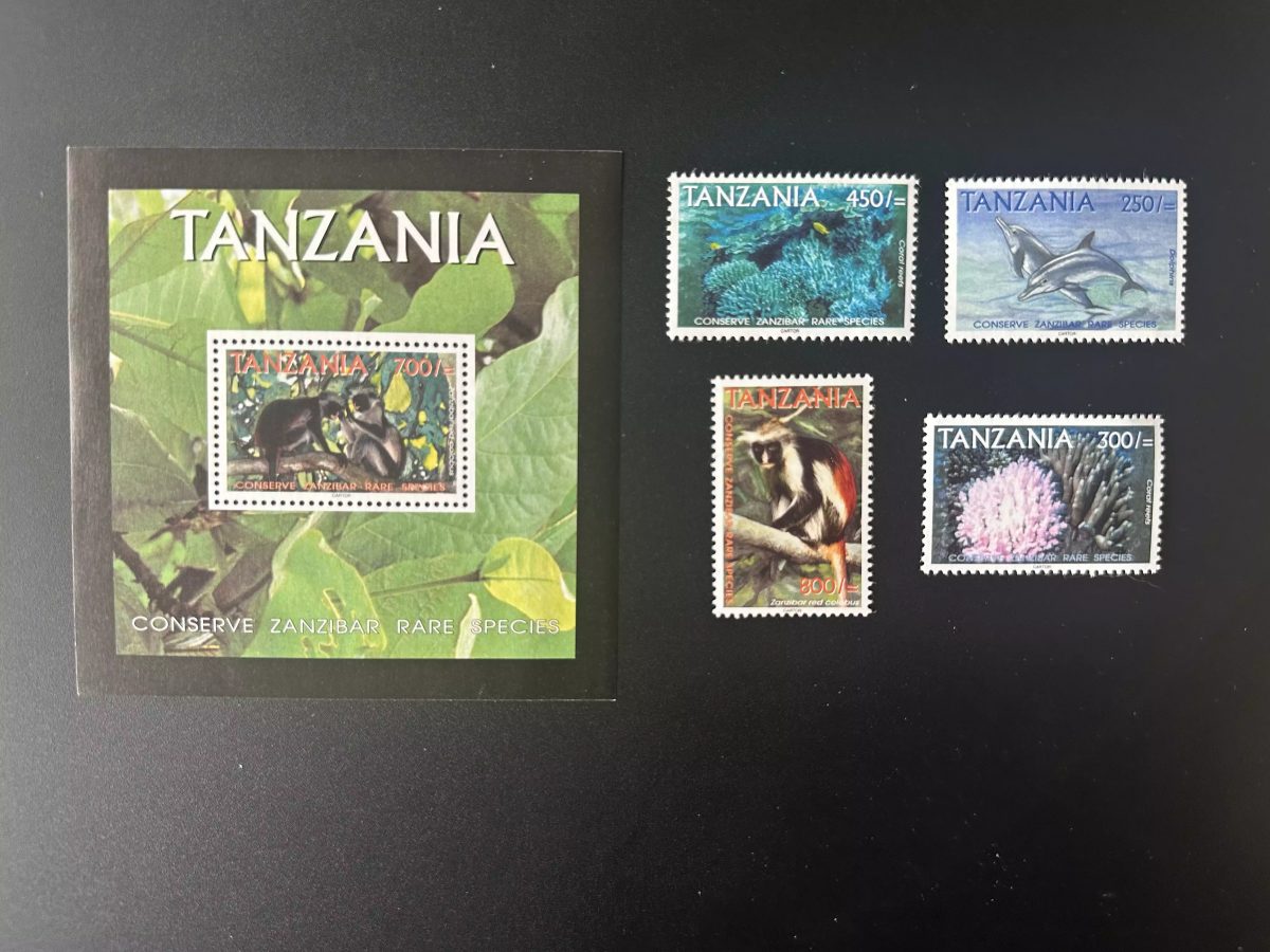 Tanzania 2001 Mi. 4031-4034 Bl. 532 Zanzibar Conservation Rare Species Monkey