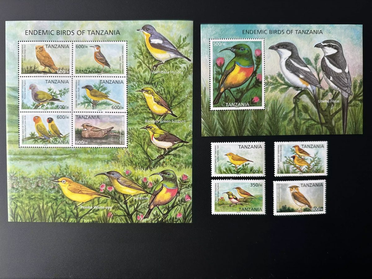 Tansania 2006 Mi. 4347-4356 Bl. 589 Endemische Vögel Nektarvogel Fiskal
