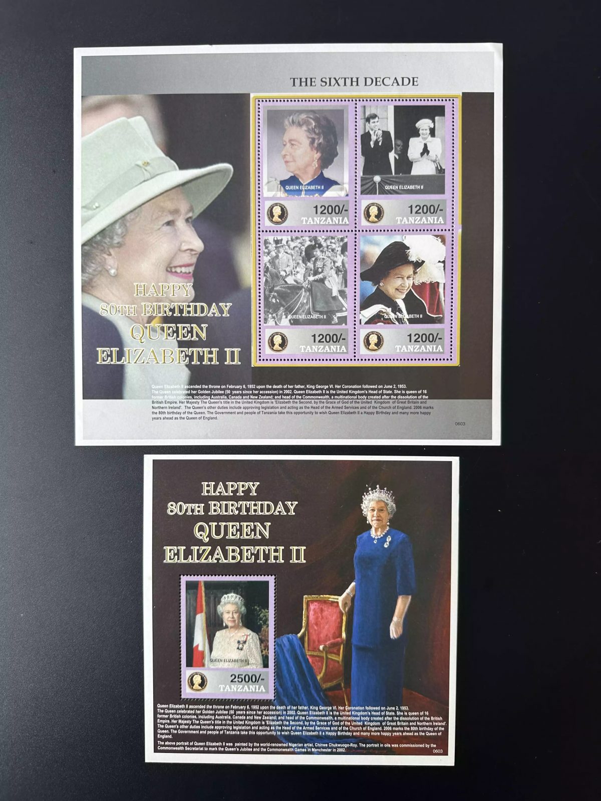 Tanzanie 2006 Mi. 4374-4377 Bl. 591 Royauté Queen Elizabeth II Anniversaire