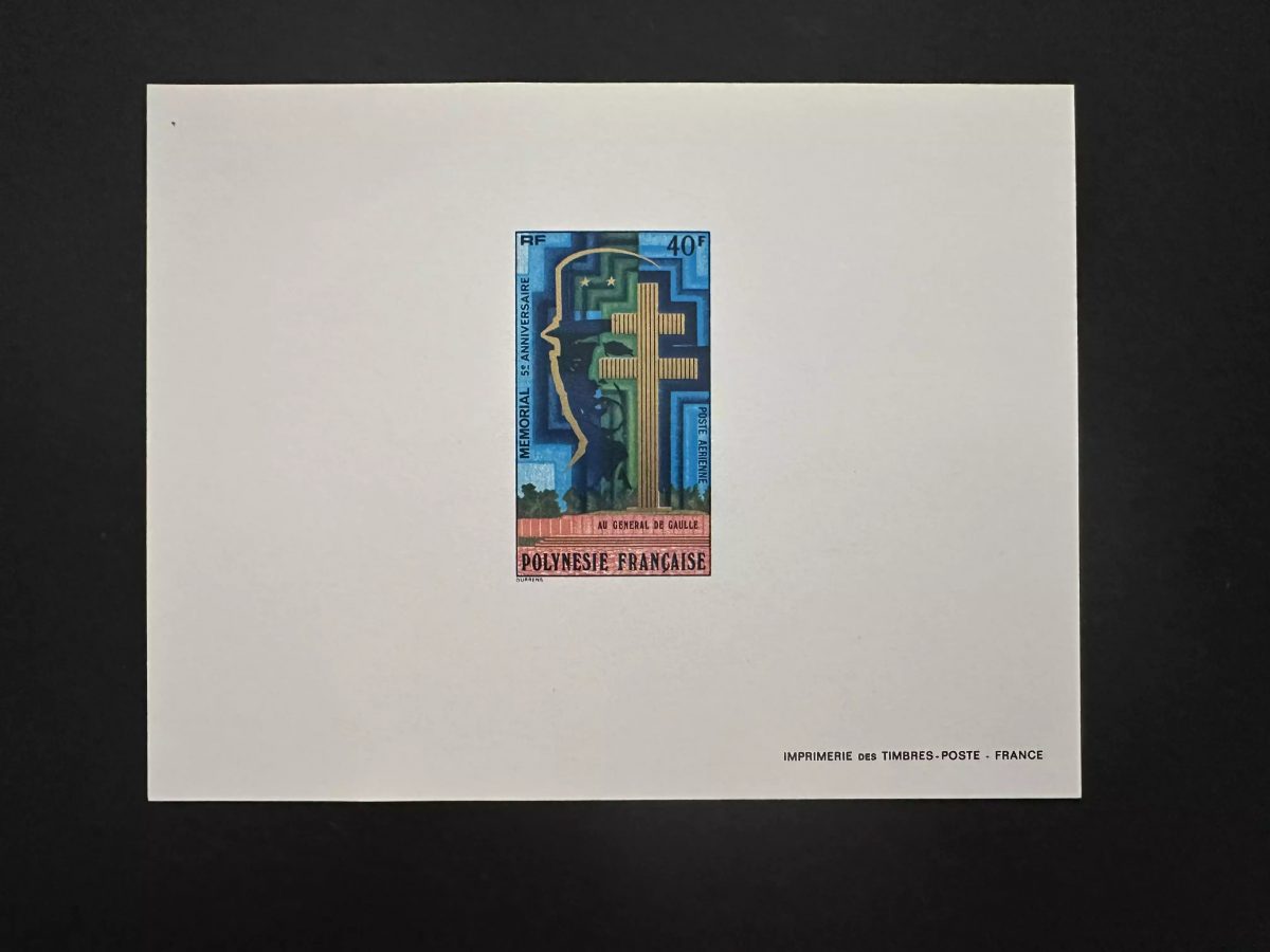 Französisch-Polynesien 1977 YT PA 123 Luxusprobe Denkmal General de Gaulle