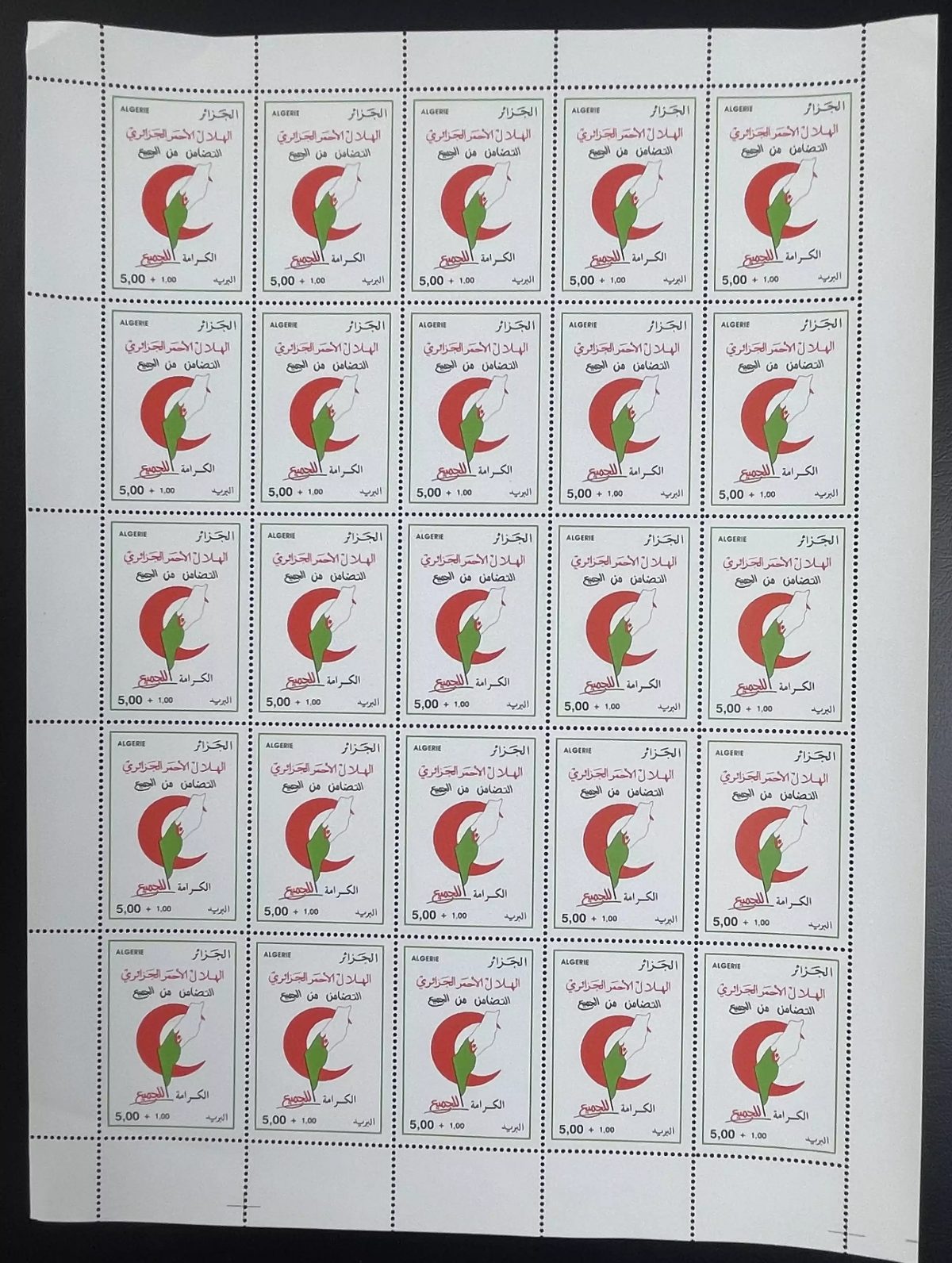 Algerie 1998 YT 1173 planche Croissant Rouge Croix Red Cross Rotes Kreuz