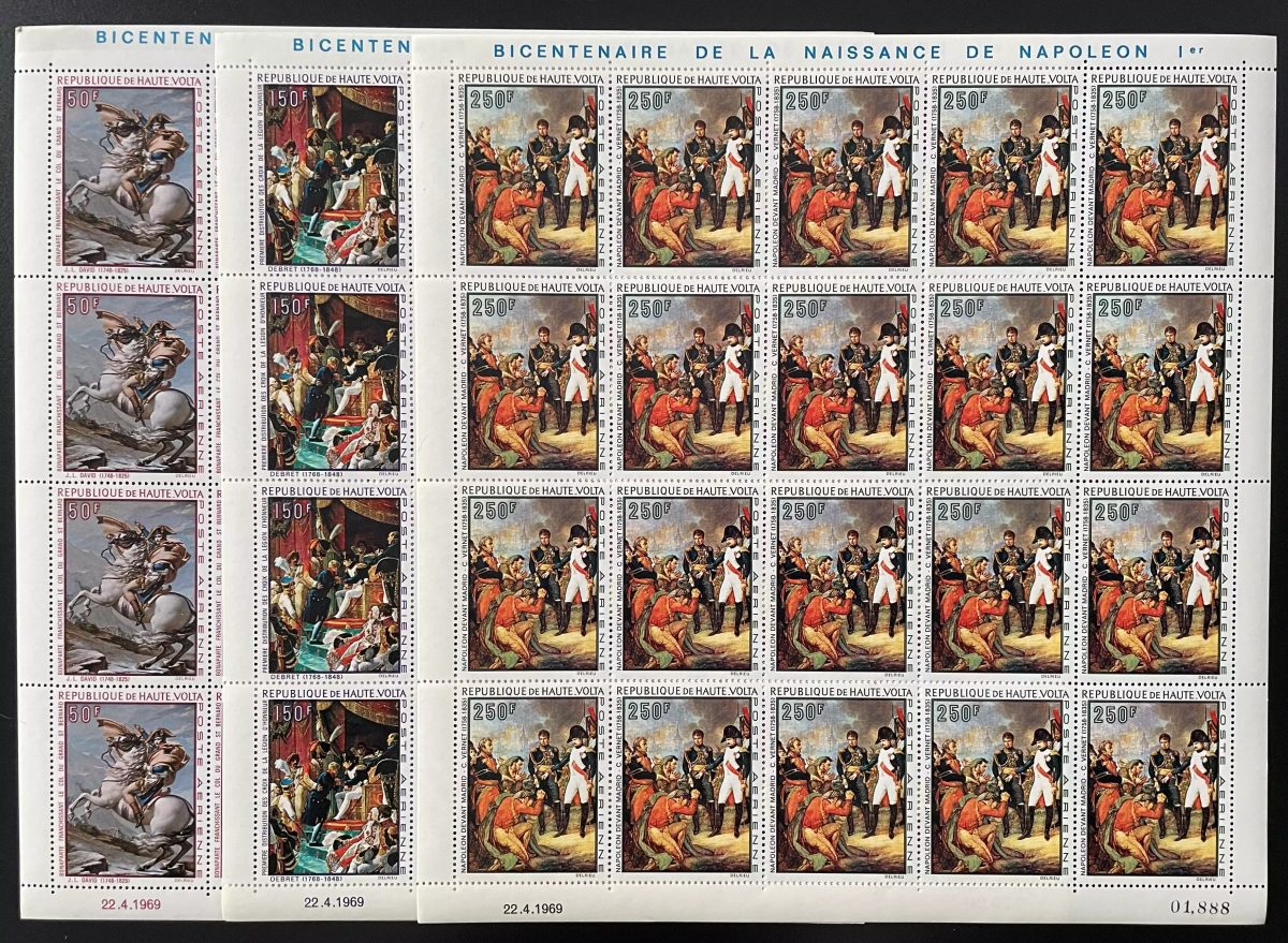 Haute-Volta 1969 Mi. 269 - 271 planche bicentenaire naissance Napoléon Bonaparte