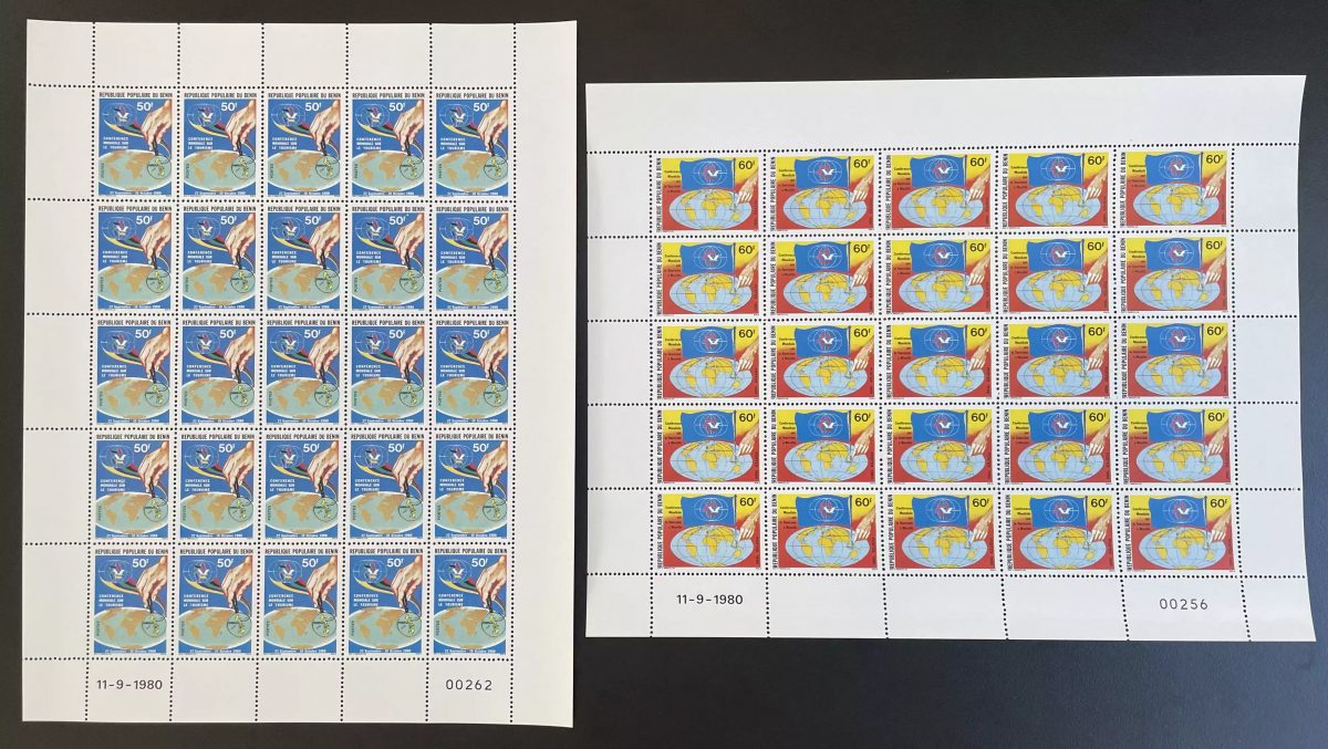 Benin 1980 YT 503-504 Bogen Weltkonferenz über Tourismus