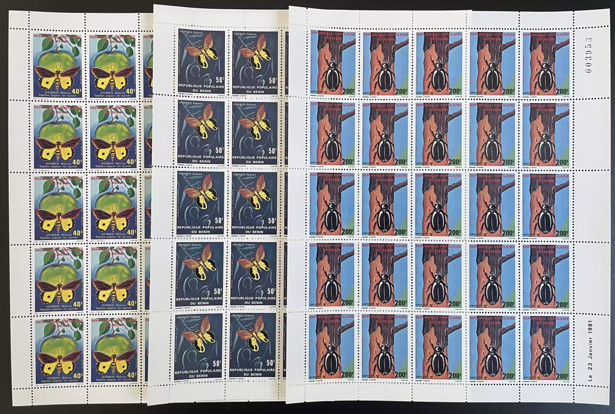 Benin 1980 YT 505-507 Bogen Insekten Käfer Schmetterlinge Fauna