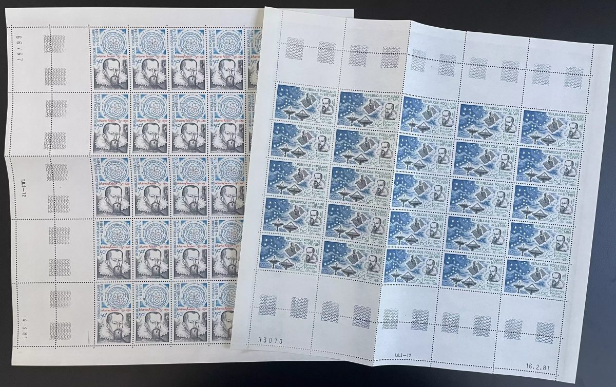 Bénin 1980 YT 520-521 planche Kepler astronome astronomie science espace