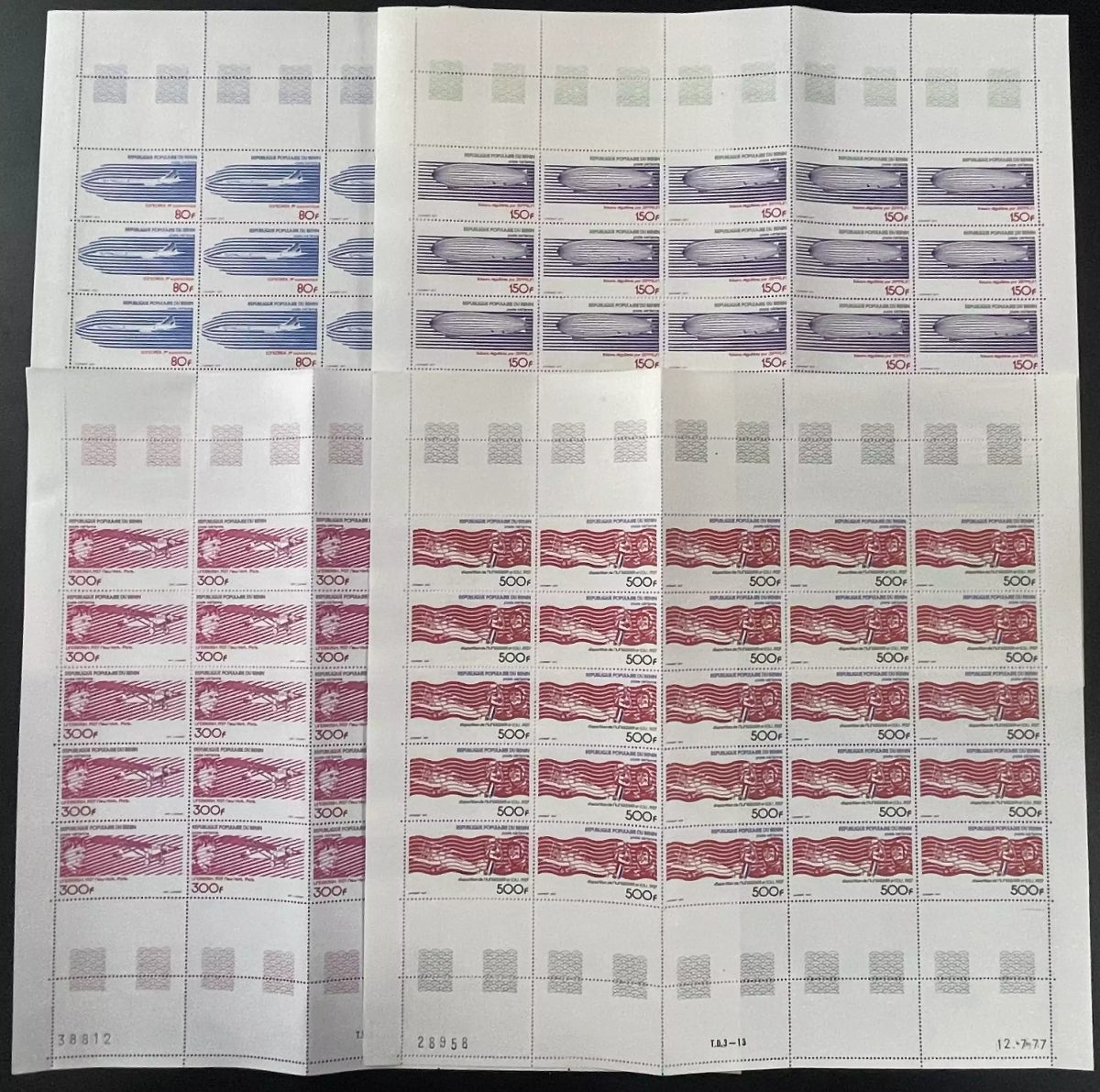 Benin 1977 YT PA 269-272 sheet Aircraft Concorde Aerospace Aviation
