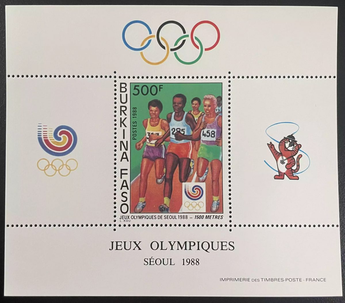 Burkina Faso 1988 YT Bl.35 Jeux Olympiques Seoul course 1500m athletisme