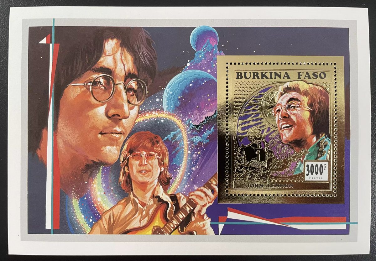 Burkina Faso 1996 Mi. Bl. 165 John Lennon Beatles Musik Gold