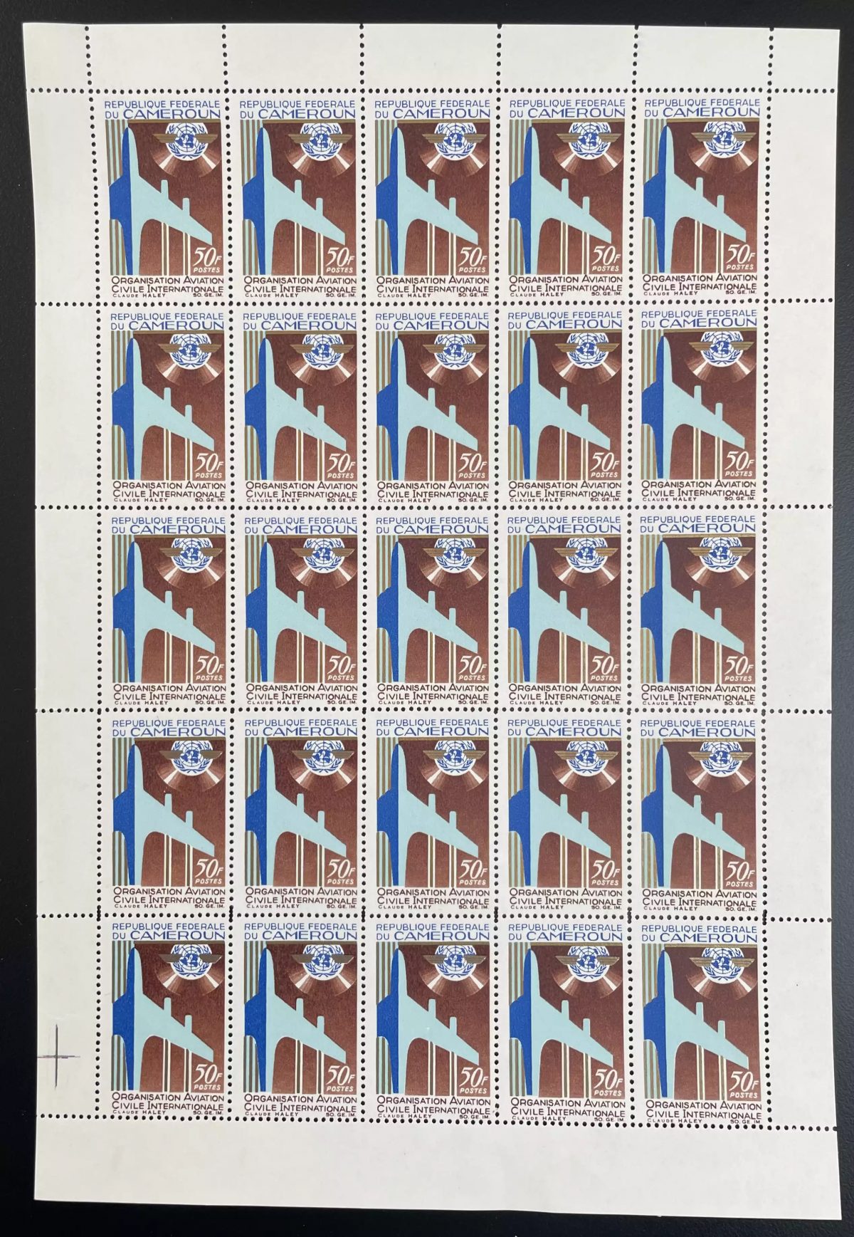 Cameroon 1967 YT 438 sheet ICAO international civil aviation aircraft