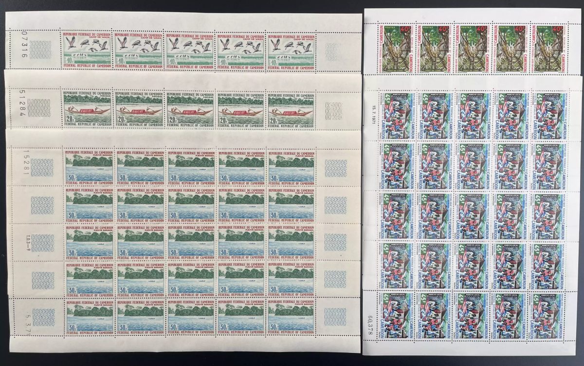 Kamerun 1971 YT 501-505 Bogen Vögel Transport Waza Fluss Piroge Boot