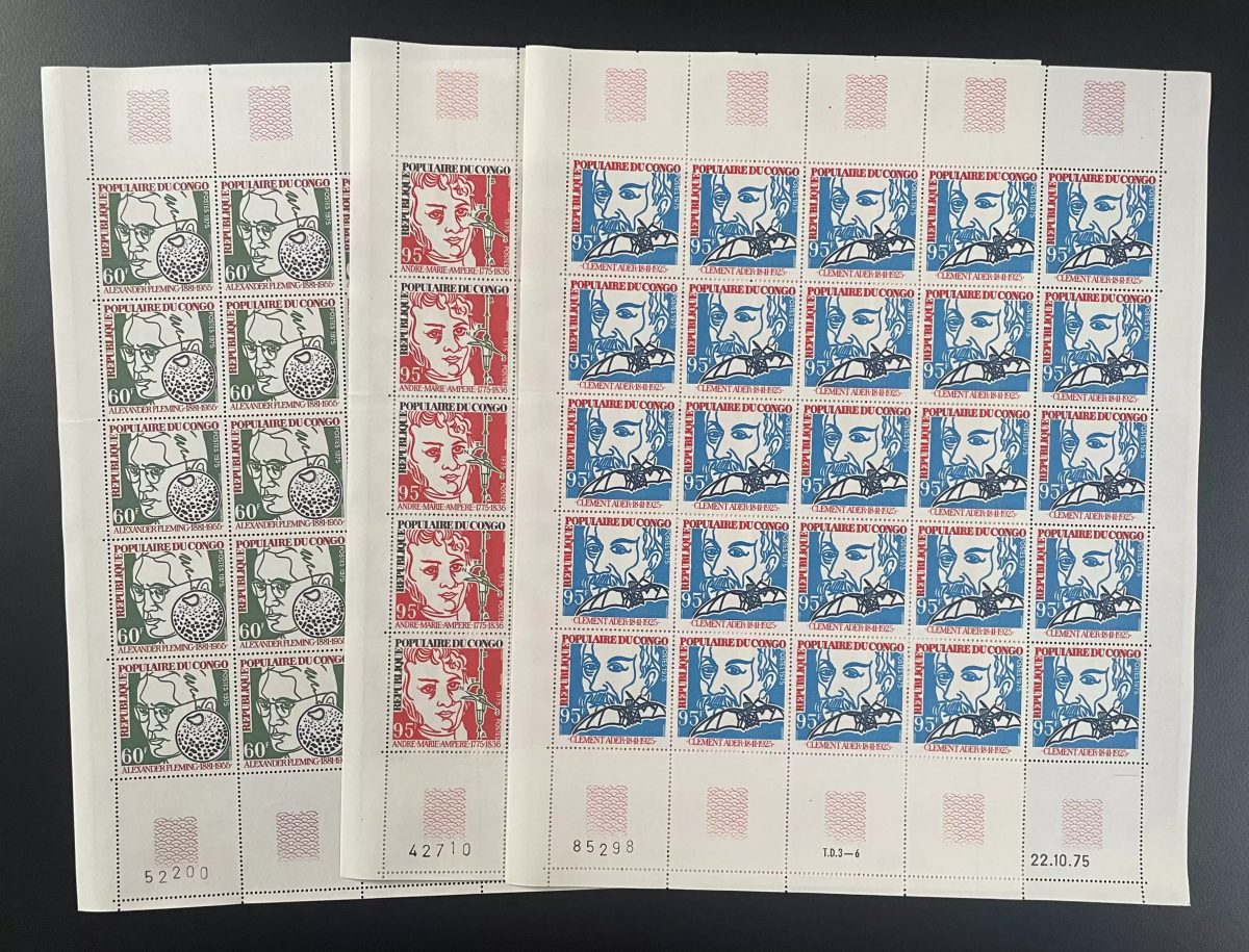 Congo 1975 YT 405-407 sheet Alexander Fleming Ader Science