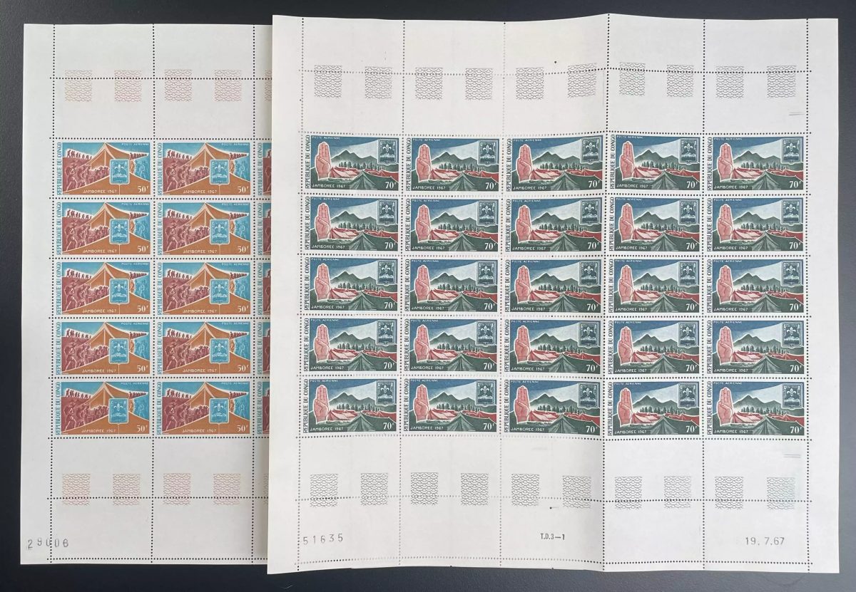 Kongo 1967 YT PA 60-61 Bogen Jamboree Pfadfinder Gebirge Natur