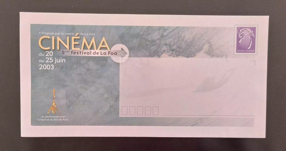 PAP Nouvelle-Calédonie Cinéma 5ème Festival La Foa 2003 Entier neuf (violet)