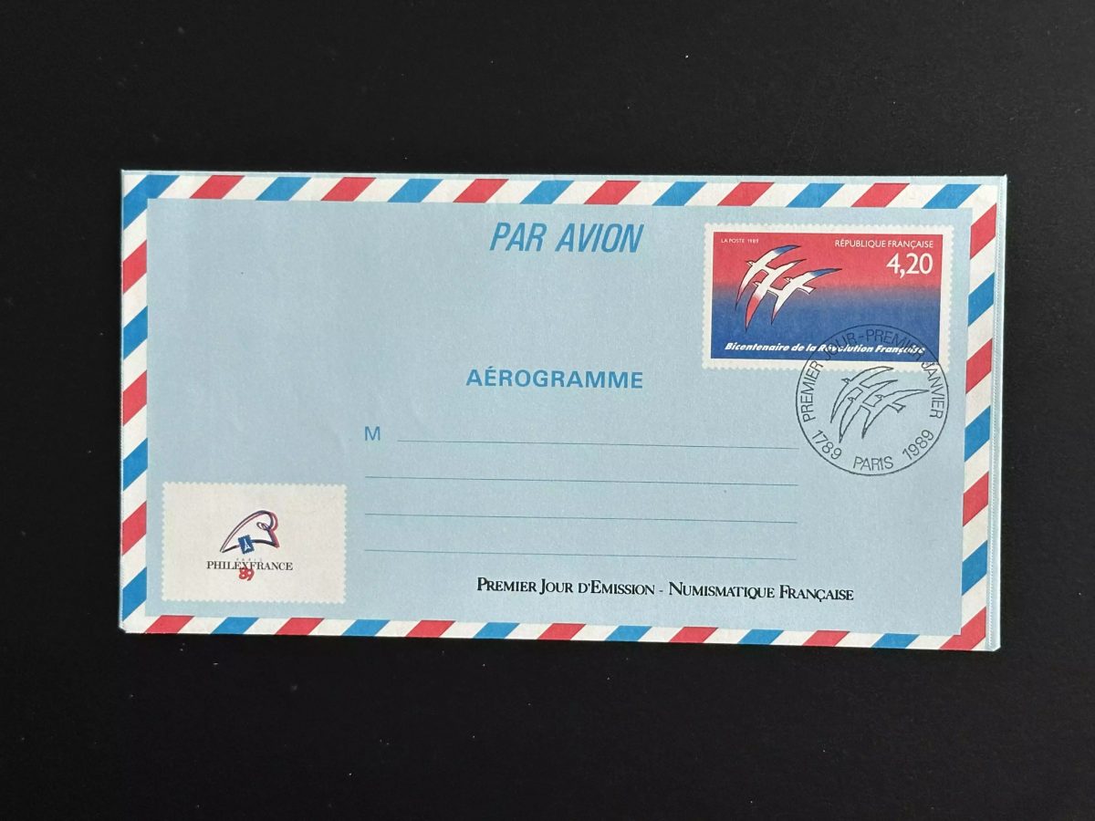 Aerogramm Frankreich 1989 Bicentenaire Revolution 4,20F FDC Paris PhilexFrance