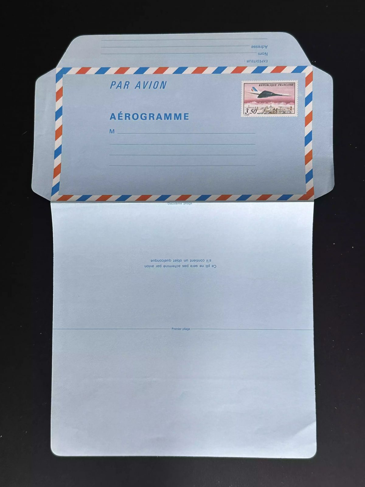 Aerogram France PAR AVION 3,50F Concorde French Republic new