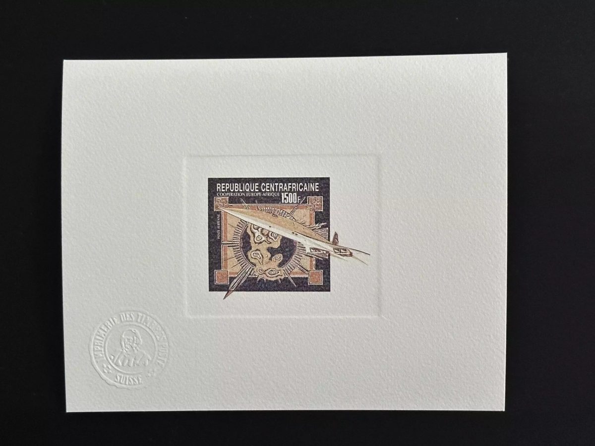 Central African Republic 1980 Mi. 696 artist proof Concorde Plane Cooperation