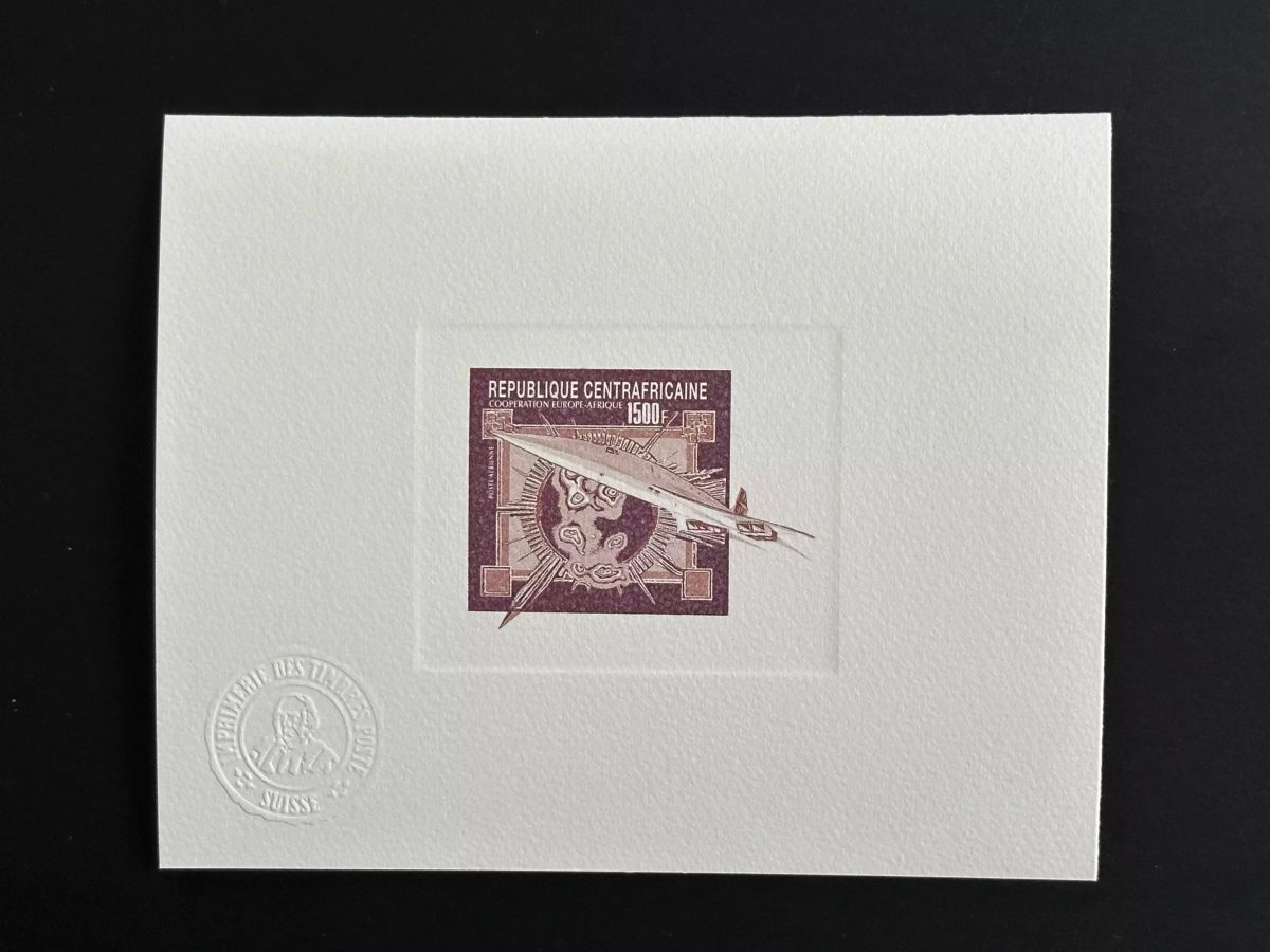 Central African Republic 1980 Mi. 696 artist proof Concorde Plane Cooperation