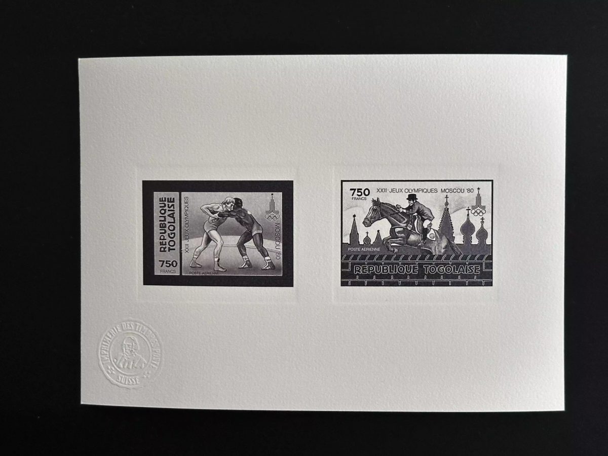Togo 1980 Mi. 1431 - 1432 épreuve d'artiste collective Jeux Olympiques Moscou